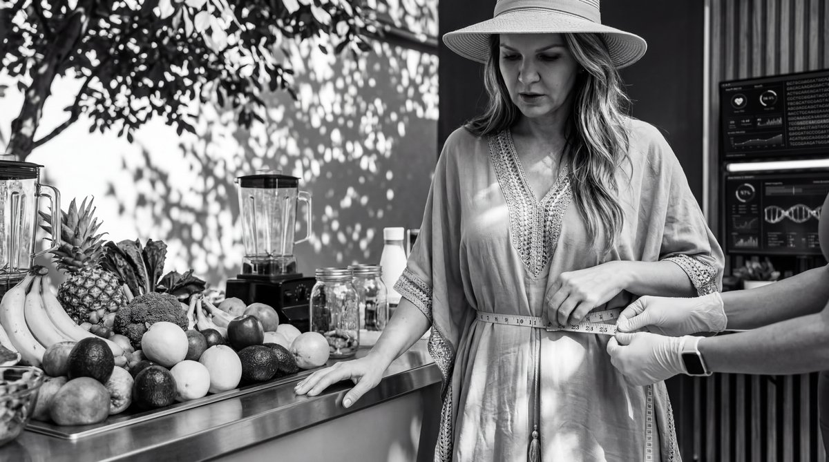 Abstract illustration representing the combination of medical weight loss and healthy lifestyle habits.