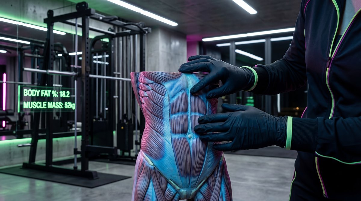 Medical illustration depicting metabolic adaptation and energy balance in the human body