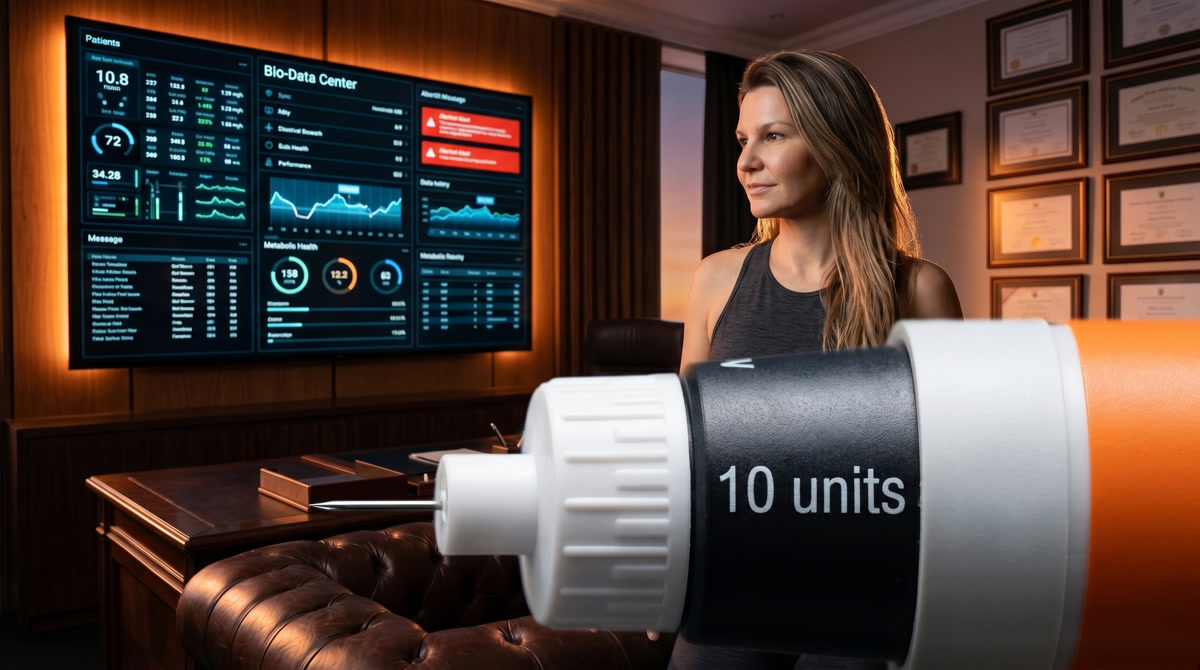 Healthy adult finishing a home workout and wearing a fitness tracker for wellness monitoring
